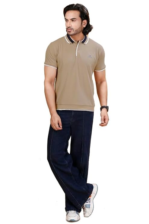 Ravino Regular Fit Cotton Blend Polo T-Shirt for Men | Casual Everyday Wear