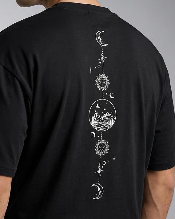 Nobrix Men's Oversized Graphic T-Shirt | Soft Cotton | Drop Shoulder Relaxed Fit