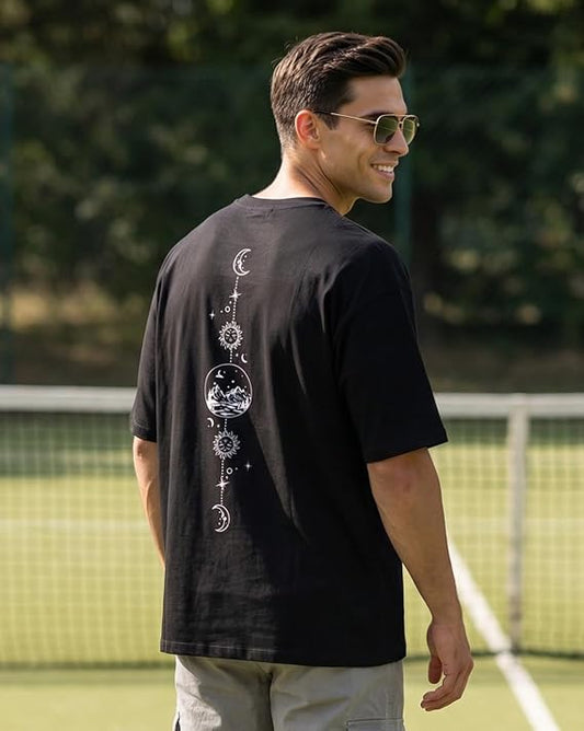 Nobrix Men's Oversized Graphic T-Shirt | Soft Cotton | Drop Shoulder Relaxed Fit