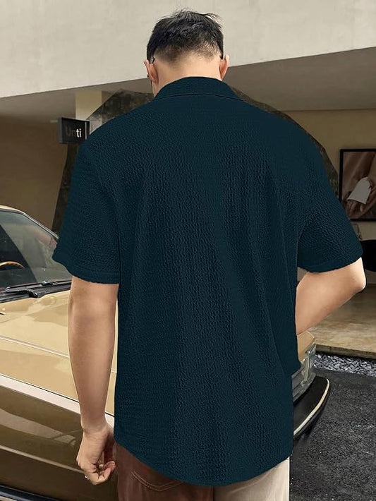 Grevonix Men's Polycotton Shirt | Stylish Casual Regular Fit Shirts for Men Everyday Wear