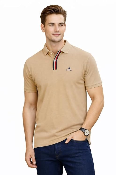Ravino Regular Fit Cotton Blend Polo T-Shirt for Men | Casual Everyday Wear