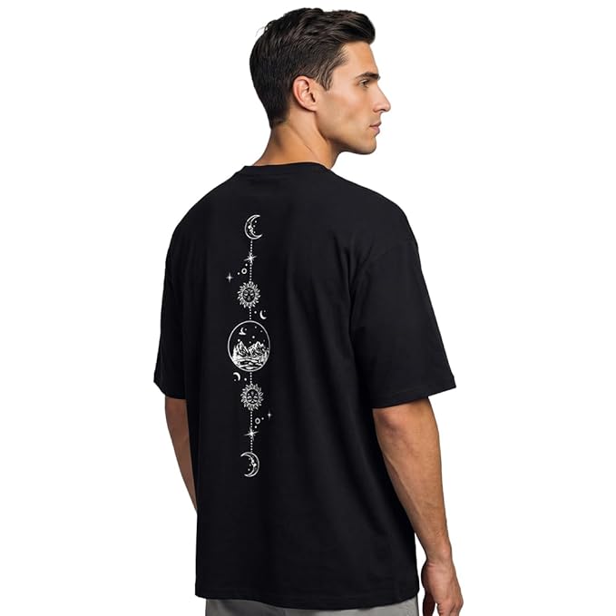Nobrix Men's Oversized Graphic T-Shirt | Soft Cotton | Drop Shoulder Relaxed Fit