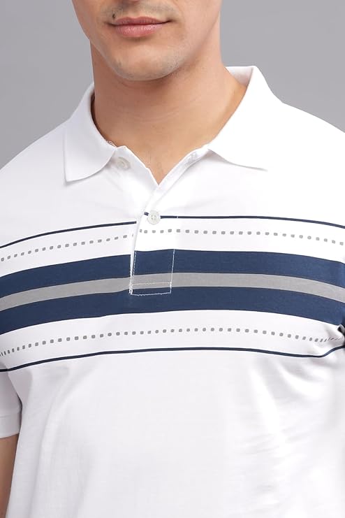 Averon Men's Regular Fit Polo T-Shirt | Printed Cotton Polo Tee for Men Casual Wear