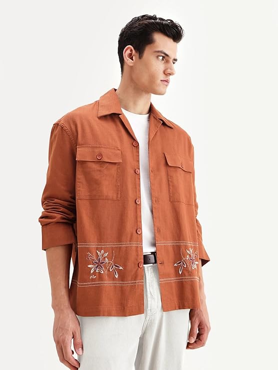 Sare Rabbit Regular Fit Embroidered Shirt for Men, Stylish Casual Wear, Premium Look