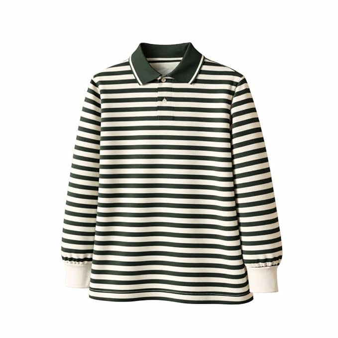 Marvex Men’s Premium Black Striped Polo T-Shirt | Long Sleeve Cotton Blend Casual Wear
