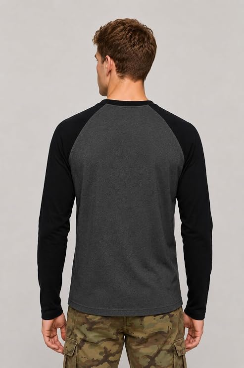 Qaviro Men's Regular Fit Color Block Raglan Sleeve T-Shirt | Stylish T-Shirt for Men