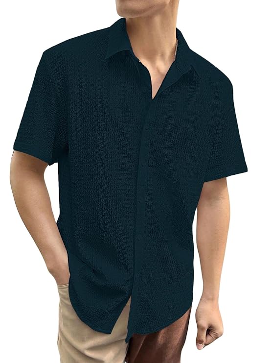 Grevonix Men's Polycotton Shirt | Stylish Casual Regular Fit Shirts for Men Everyday Wear