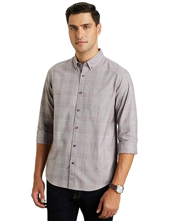 Sataen Premium Men's Stylish Checkered Casual Shirt – Regular Fit, Modern Look