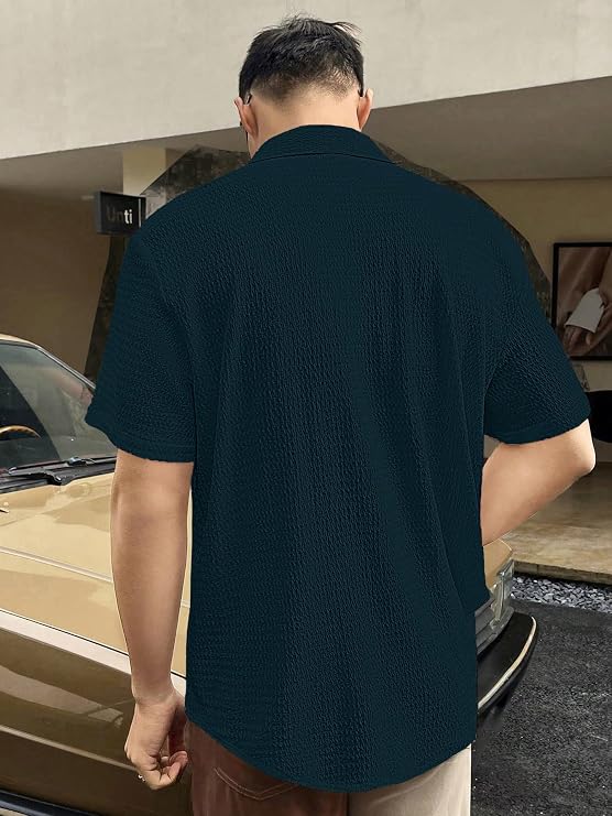 Grevonix Men's Polycotton Shirt | Stylish Casual Regular Fit Shirts for Men Everyday Wear