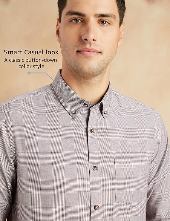 Sataen Premium Men's Stylish Checkered Casual Shirt – Regular Fit, Modern Look